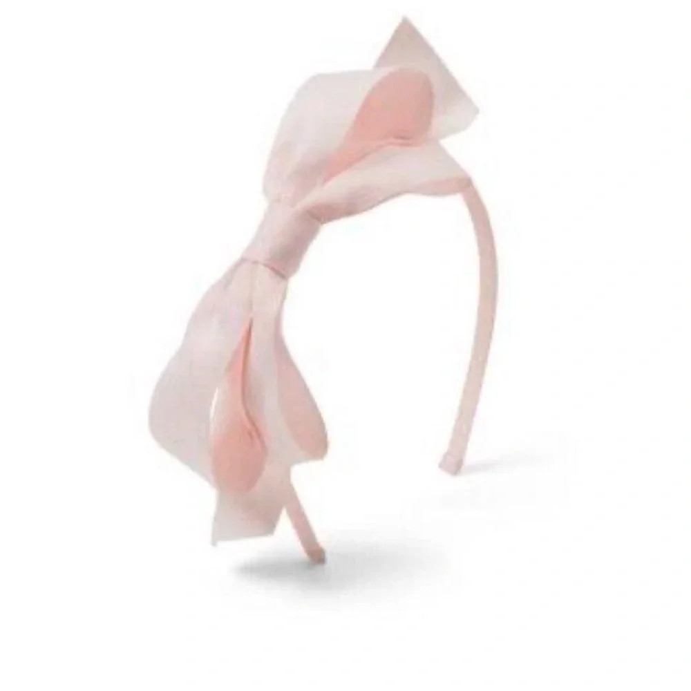 JANIE AND JACK Grosgrain Ribbon Pink Bow Headband